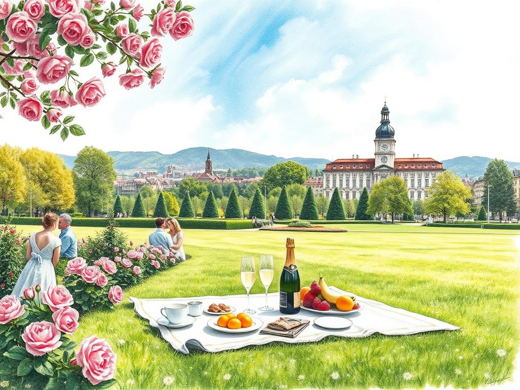 Picknick Traditionen im Rosengarten Bern