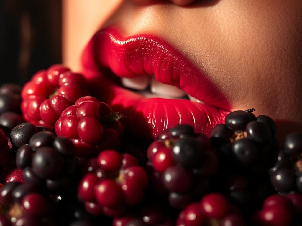 Dunkle Beerentöne für Lippen