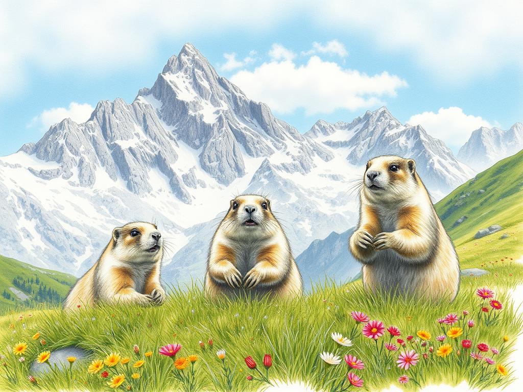 Murmeltiere Alpen